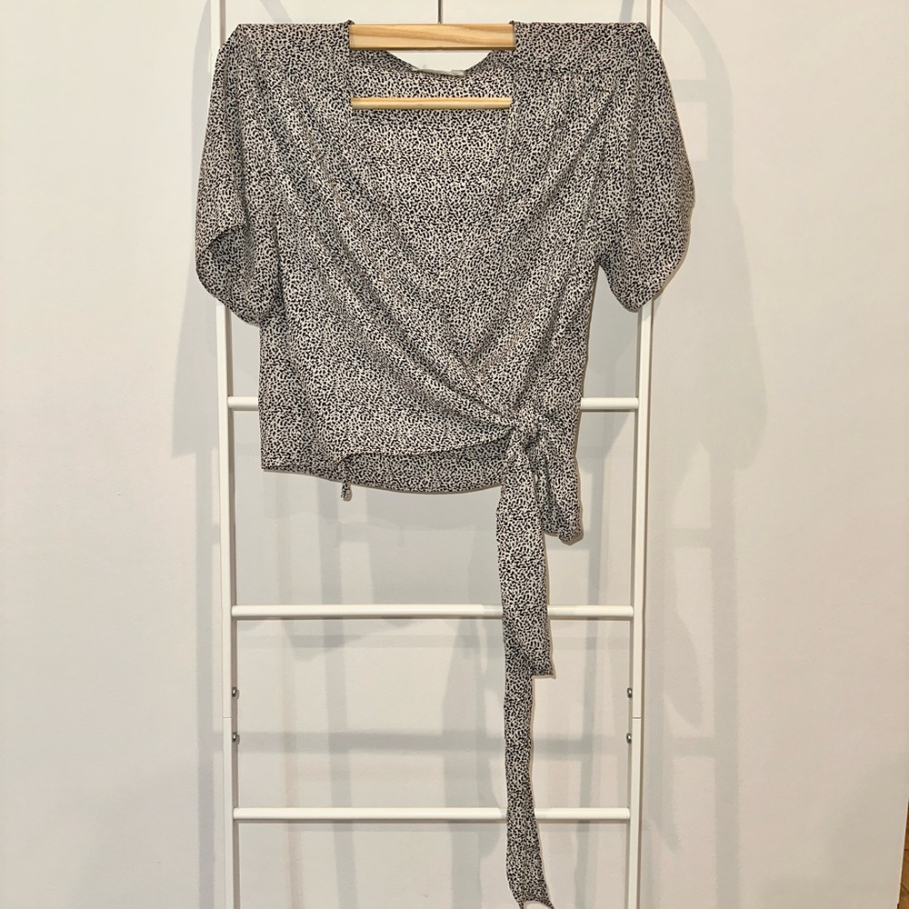 Lush Cropped Wrap Blouse